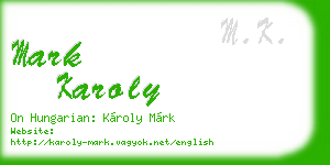 mark karoly business card